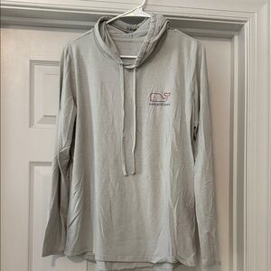 Vineyard Vines Gray Tee with Pink Whale Logo